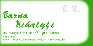 barna mihalyfi business card